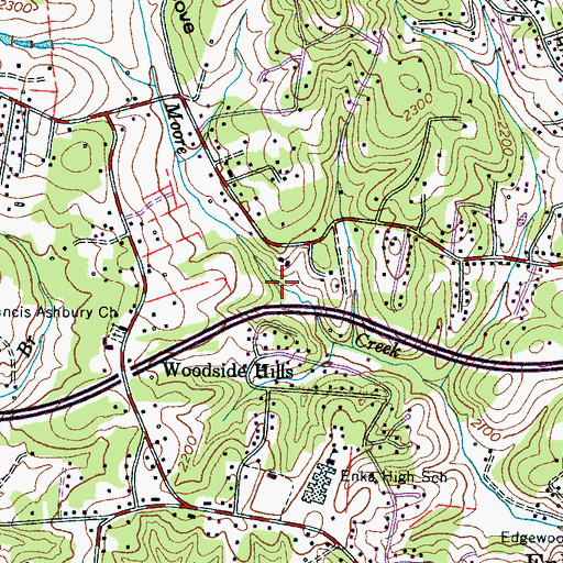 Topographic Map of Holcombe Cove, NC