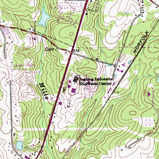 Topographic Map of Holding Industrial Education Center, NC