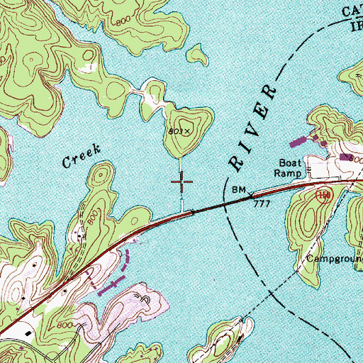Topographic Map of Holdsclaw Creek, NC
