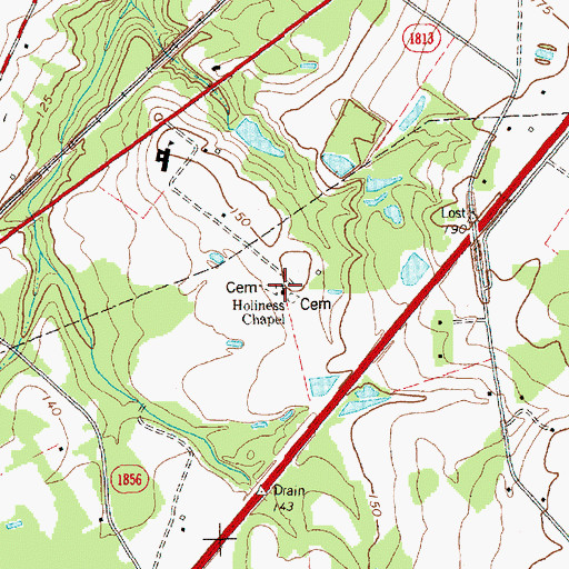 Topographic Map of Holiness Chapel, NC