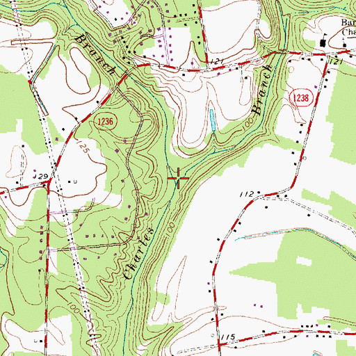Topographic Map of Holland Branch, NC