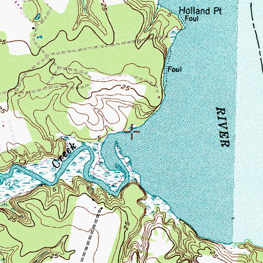 Topographic Map of Holland Mill Creek, NC