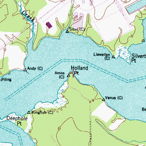 Topographic Map of Holland Point, NC