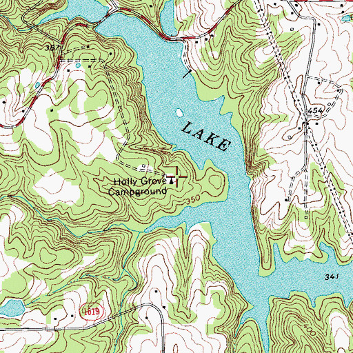 Topographic Map of Holly Grove Campground, NC