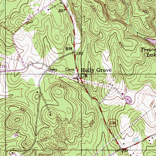 Topographic Map of Holly Grove Church, NC