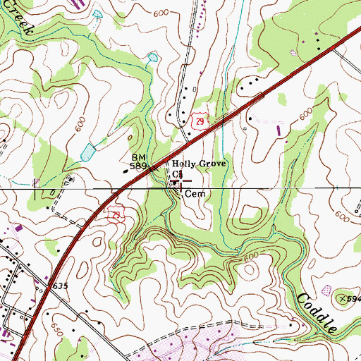 Topographic Map of Holly Grove Church, NC