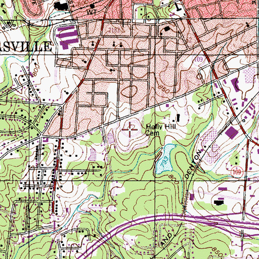 Topographic Map of Holly Hill Memorial Park Cemetery, NC