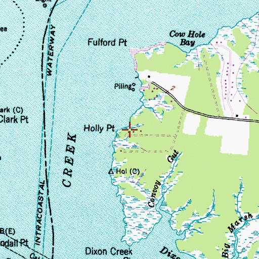 Topographic Map of Holly Point, NC