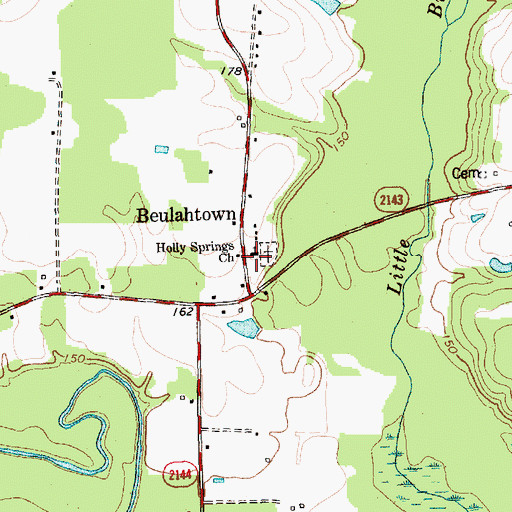 Topographic Map of Holly Springs Church, NC