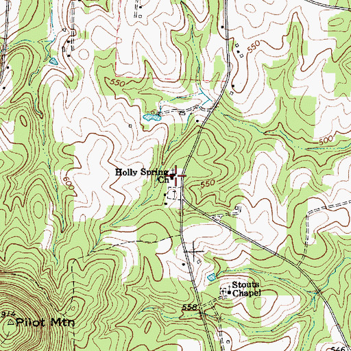 Topographic Map of Holly Springs Church, NC