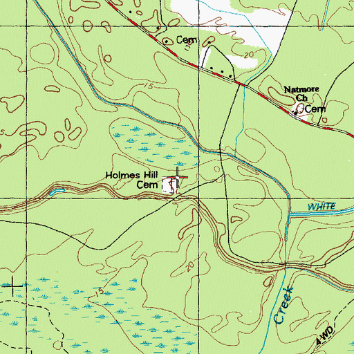 Topographic Map of Holmes Hill Cemetery, NC