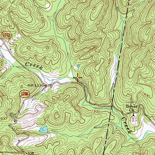 Topographic Map of Holsclaw Creek, NC