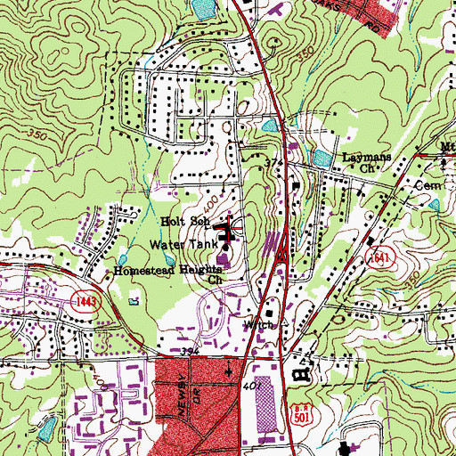 Topographic Map of Holt Elementary School, NC