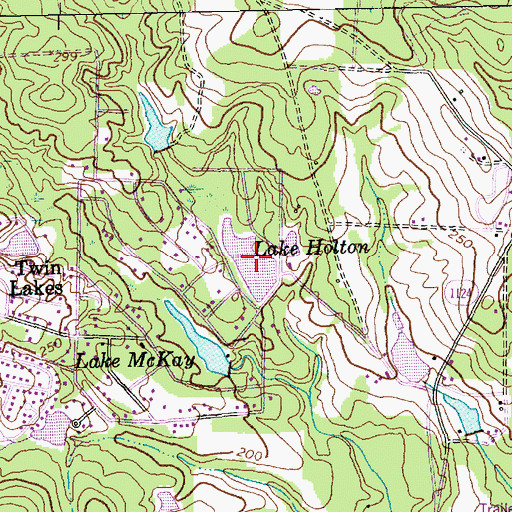 Topographic Map of Lake Holton, NC
