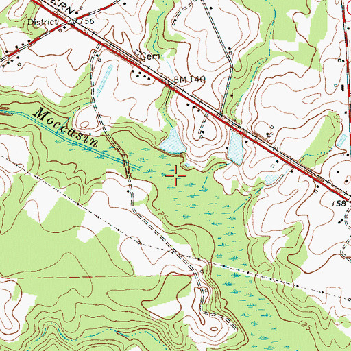 Topographic Map of Holts Pond, NC