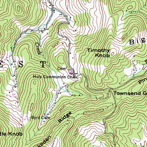 Topographic Map of Holy Communion Lutheran Church, NC