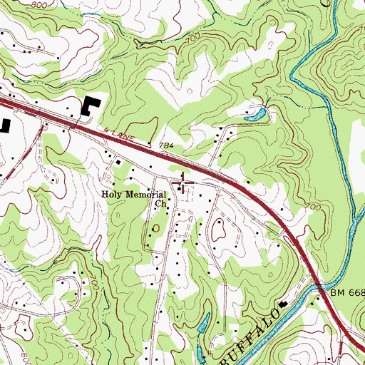 Topographic Map of Holy Memorial Church, NC