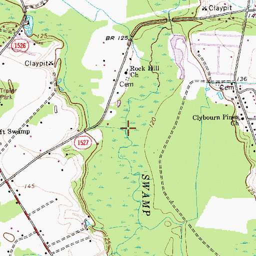 Topographic Map of Holy Swamp, NC