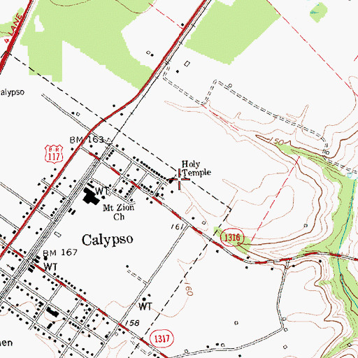 Topographic Map of Holy Temple, NC