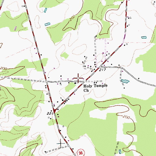 Topographic Map of Holy Temple Church, NC
