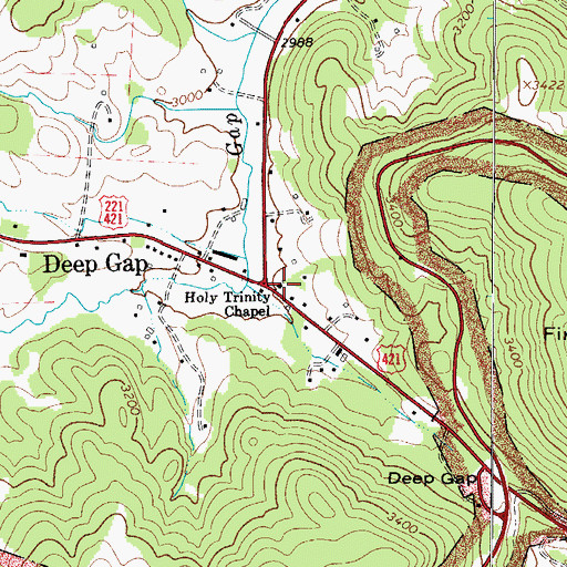 Topographic Map of Holy Trinity Lutheran Church, NC