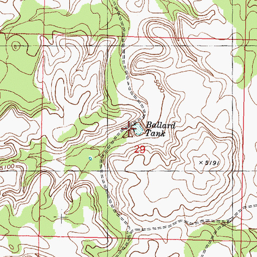 Topographic Map of Ballard Tank, AZ