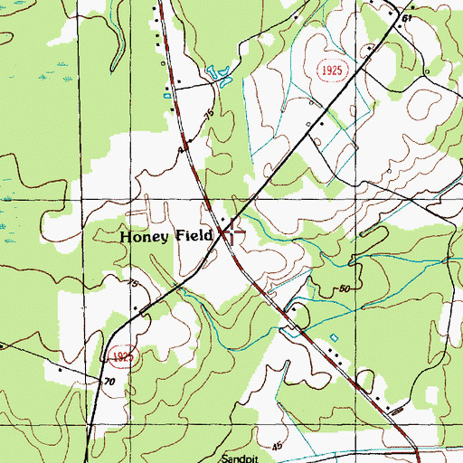 Topographic Map of Honey Field, NC