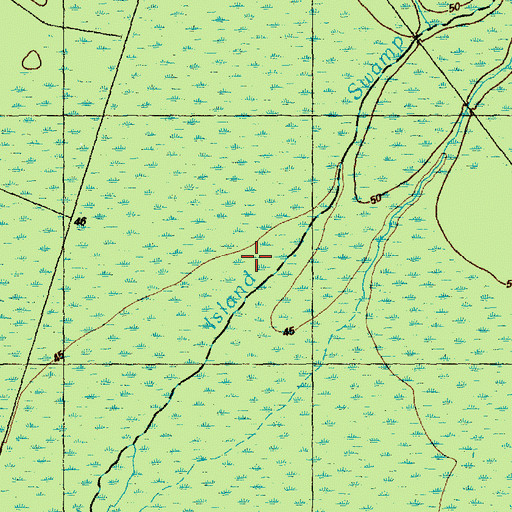 Topographic Map of Honey Island Swamp, NC