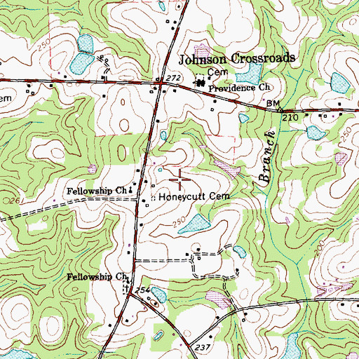 Topographic Map of Honeycutt Cemetery, NC