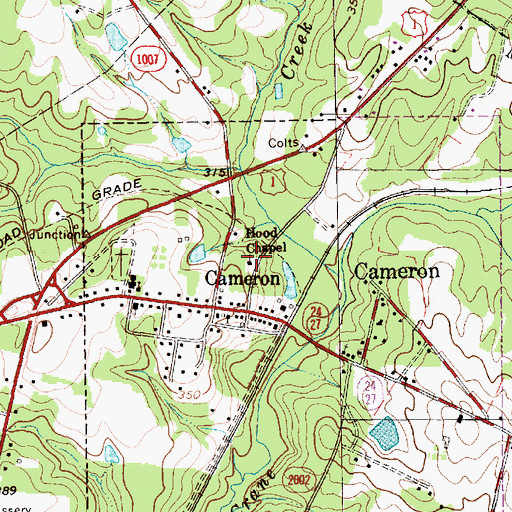 Topographic Map of Hood Chapel, NC