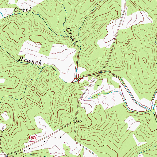 Topographic Map of Hooper Branch, NC