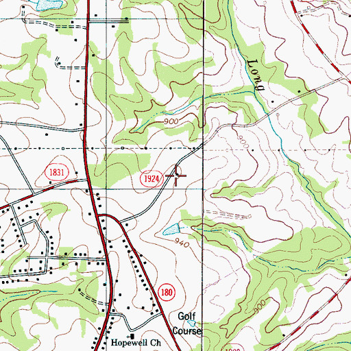Topographic Map of Hopewell School, NC