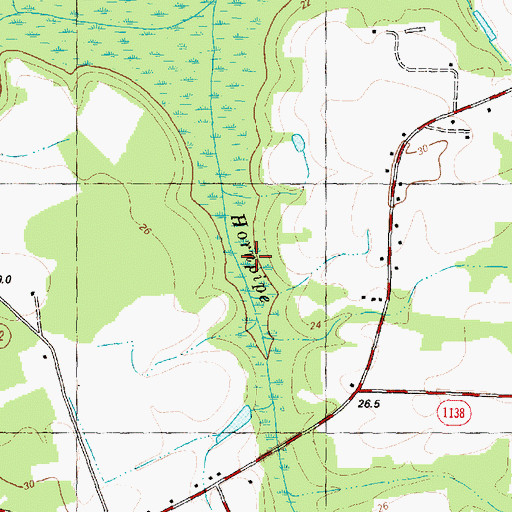 Topographic Map of Hornpipe Branch, NC