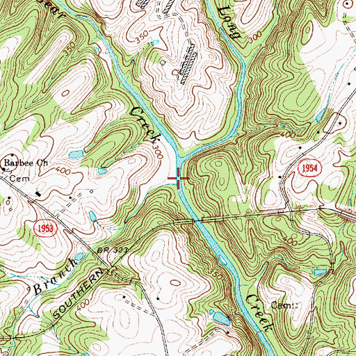 Topographic Map of Horse Branch, NC