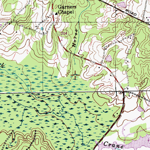Topographic Map of Horse Branch, NC