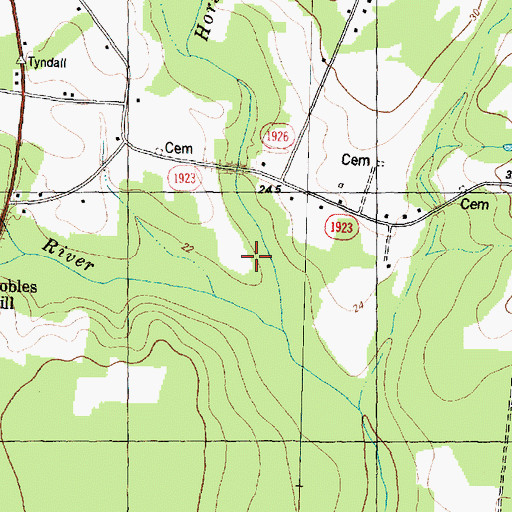 Topographic Map of Horse Branch, NC