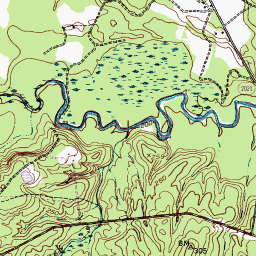 Topographic Map of Horse Creek, NC