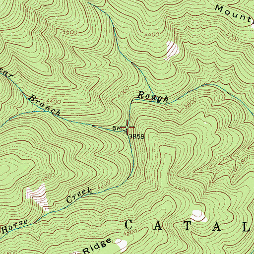 Topographic Map of Horse Creek, NC