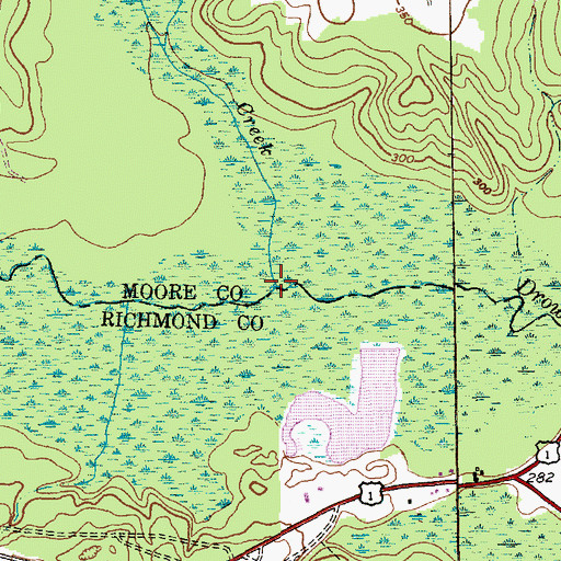Topographic Map of Horse Creek, NC