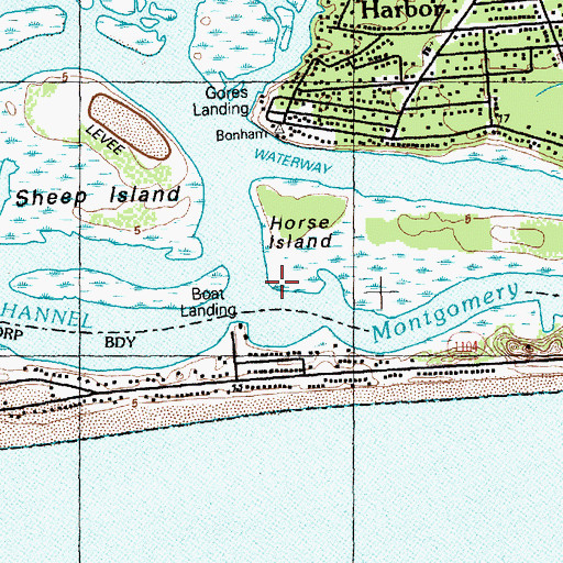 Topographic Map of Horse Island, NC