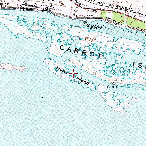 Topographic Map of Horse Island, NC