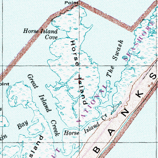 Topographic Map of Horse Island, NC