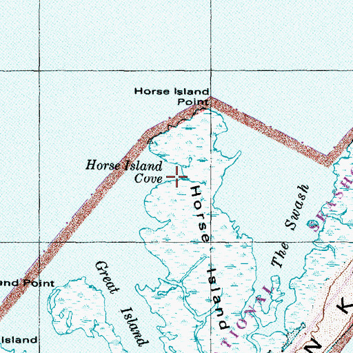 Topographic Map of Horse Island Cove, NC