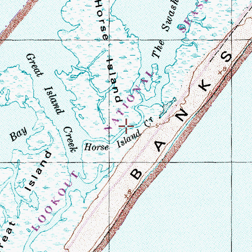 Topographic Map of Horse Island Creek, NC