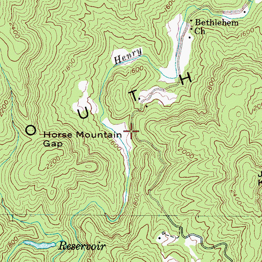 Topographic Map of Horse Mountain Gap, NC