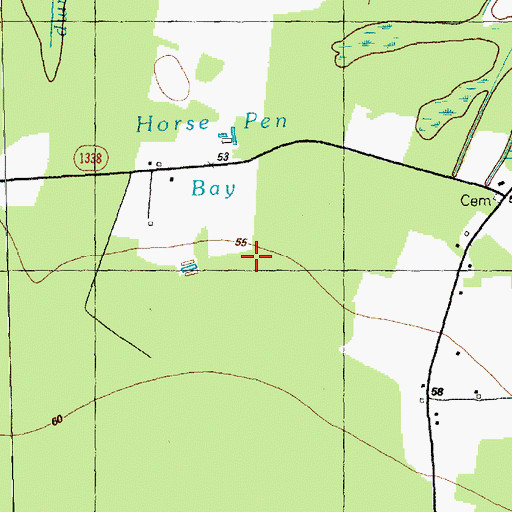 Topographic Map of Horse Pen Bay, NC