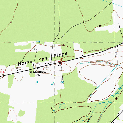 Topographic Map of Horse Pen Ridge, NC
