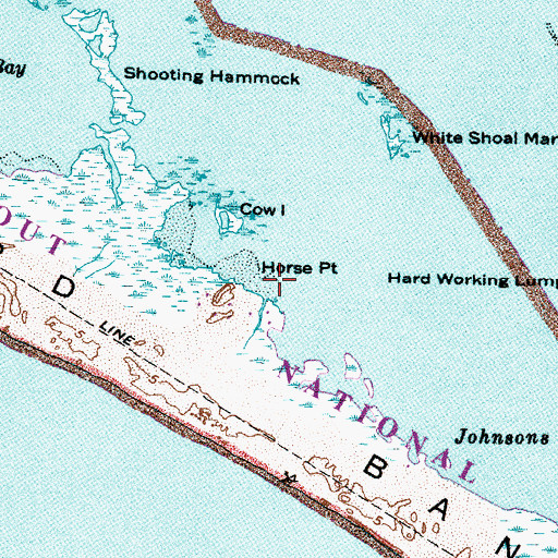 Topographic Map of Horse Point, NC
