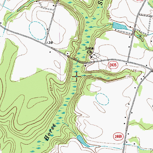 Topographic Map of Horse Swamp, NC