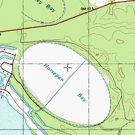 Topographic Map of Horsepen Bay, NC